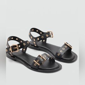 Mango Black Sandals